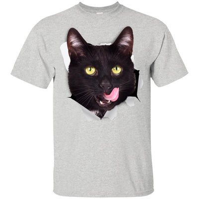 Black Cat Licking Youth Cotton T-Shirt