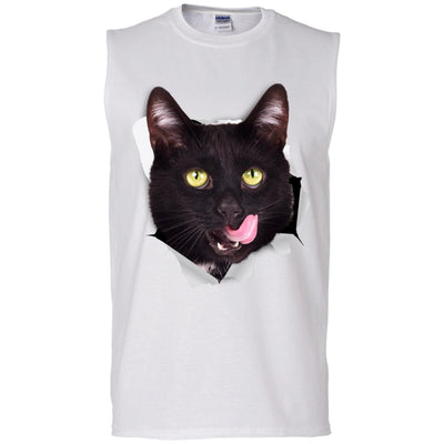 Black Cat Licking Men's Ultra Cotton Sleeveless T-Shirt