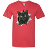 Black Kitten Men's Printed V-Neck T-Shirt