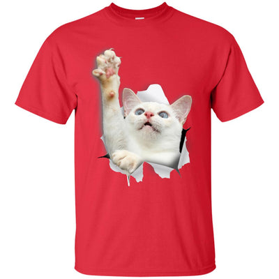 White Cat Reaching Ultra Cotton T-Shirt