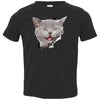 Grey Cat Laughing Toddler Jersey T-Shirt