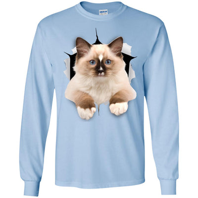 Brown Ragdoll Cat Long Sleeve Ultra Cotton T-Shirt