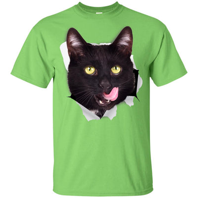 Black Cat Licking Youth Cotton T-Shirt