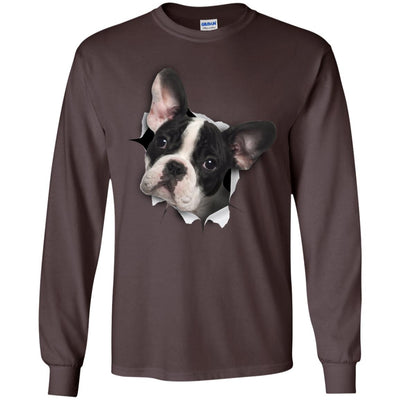 Black & White Frenchie Long Sleeve Ultra Cotton T-Shirt