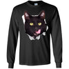 Black Cat Licking Long Sleeve Ultra Cotton T-Shirt