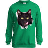 Black Cat Licking Youth Crewneck Sweatshirt