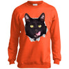 Black Cat Licking Youth Crewneck Sweatshirt