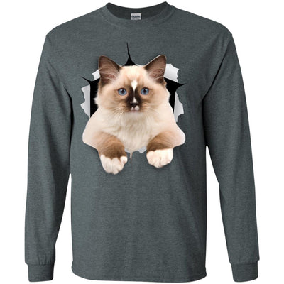 Brown Ragdoll Cat Long Sleeve Ultra Cotton T-Shirt