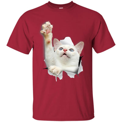 White Cat Reaching Ultra Cotton T-Shirt