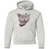 Grey Cat Laughing Youth Pullover Hoodie