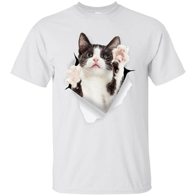 Black & White Reaching Cat Ultra Cotton T-Shirt