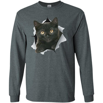 Black Kitten Long Sleeve Ultra Cotton T-Shirt