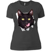 Black Cat Licking Ladies' T-Shirt