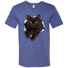 Black Cat Men's Printed V-Neck T-Shirt