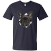 Black Frenchie Men's Printed V-Neck T-Shirt