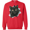 Black Kitten Crewneck Pullover Sweatshirt