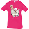 White Cat Reaching Infant Jersey T-Shirt