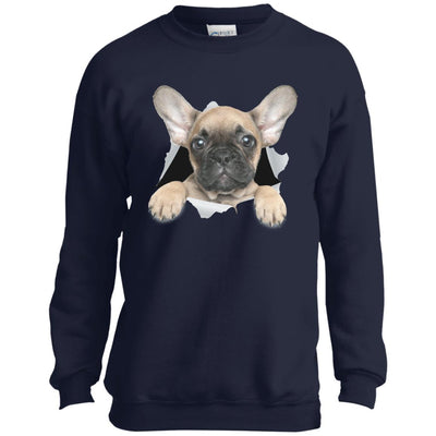 French Bulldog Pup Youth Crewneck Sweatshirt