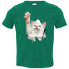 White Cat Reaching Toddler Jersey T-Shirt