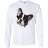 Black & White Frenchie Long Sleeve Ultra Cotton T-Shirt