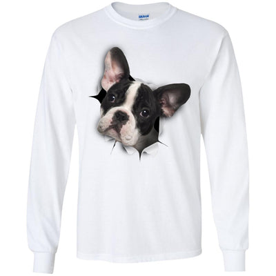 Black & White Frenchie Long Sleeve Ultra Cotton T-Shirt