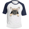 French Bulldog Pup Colorblock Raglan Jersey T-Shirt