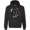 Black Cat Licking Heavyweight Pullover Fleece Hoodie