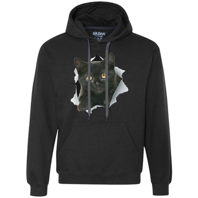Black Kitten Heavyweight Pullover Fleece Hoodie