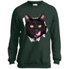 Black Cat Licking Youth Crewneck Sweatshirt