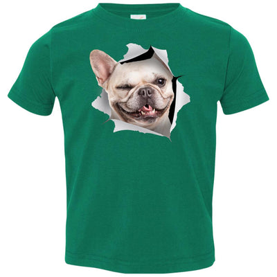 Winking Frenchie Toddler Jersey T-Shirt