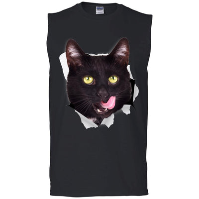 Black Cat Licking Men's Ultra Cotton Sleeveless T-Shirt