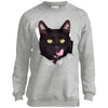 Black Cat Licking Youth Crewneck Sweatshirt