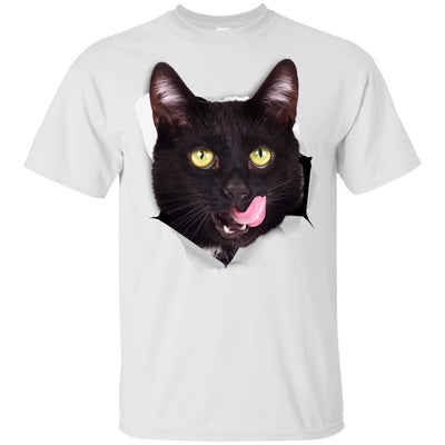 Black Cat Licking Youth Cotton T-Shirt