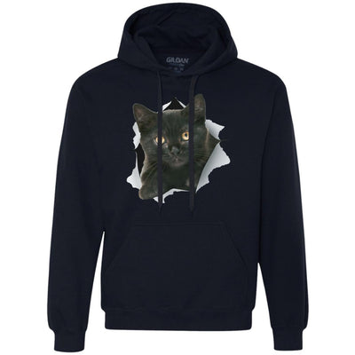 Black Kitten Heavyweight Pullover Fleece Hoodie