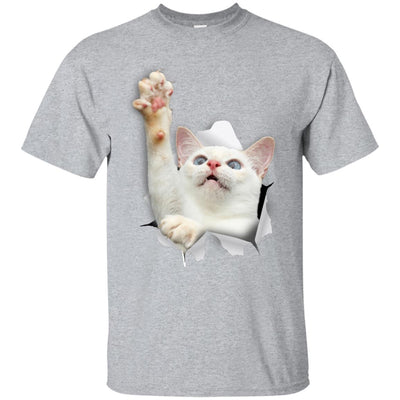 White Cat Reaching Ultra Cotton T-Shirt