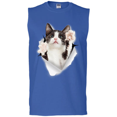 Black & White Reaching Cat Men's Ultra Cotton Sleeveless T-Shirt