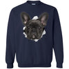 Black Frenchie Crewneck Pullover Sweatshirt