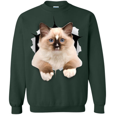 Brown Ragdoll Cat Crewneck Pullover Sweatshirt
