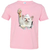 White Cat Reaching Toddler Jersey T-Shirt