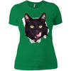 Black Cat Licking Ladies' T-Shirt