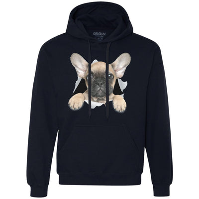 French Bulldog Pup Heavyweight Pullover Fleece Hoodie