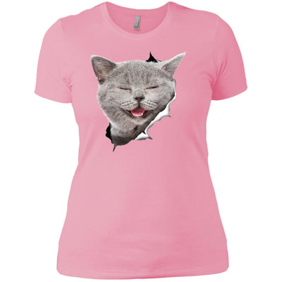 Grey Cat Laughing Ladies' T-Shirt