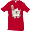 White Cat Reaching Infant Jersey T-Shirt