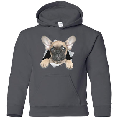 French Bulldog Pup Youth Pullover Hoodie