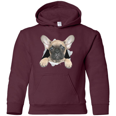 French Bulldog Pup Youth Pullover Hoodie