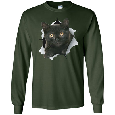 Black Kitten Long Sleeve Ultra Cotton T-Shirt