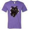 Black Cat Men's Printed V-Neck T-Shirt
