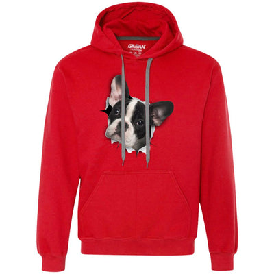 Black & White Frenchie Heavyweight Pullover Fleece Hoodie