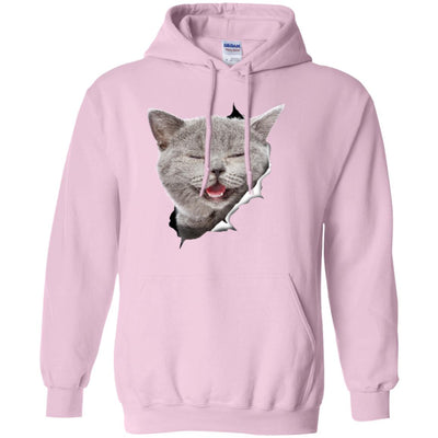 Grey Cat Laughing Pullover Hoodie