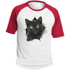 Black Kitten Colorblock Raglan Jersey T-Shirt